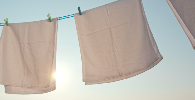 drying towel under the sun